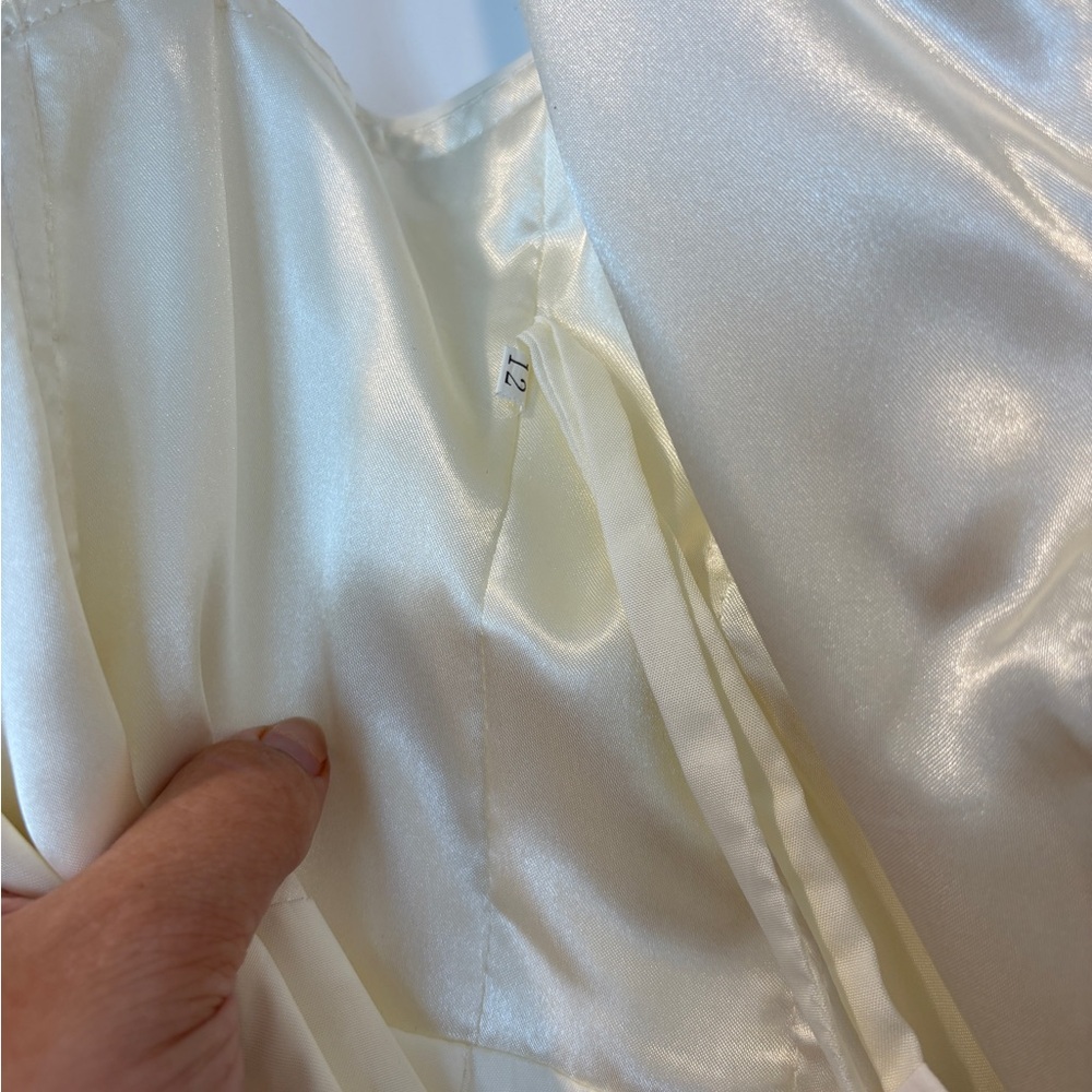 Ivory Size 12 Maxi Dress with Slit - Picture 5 of 7
